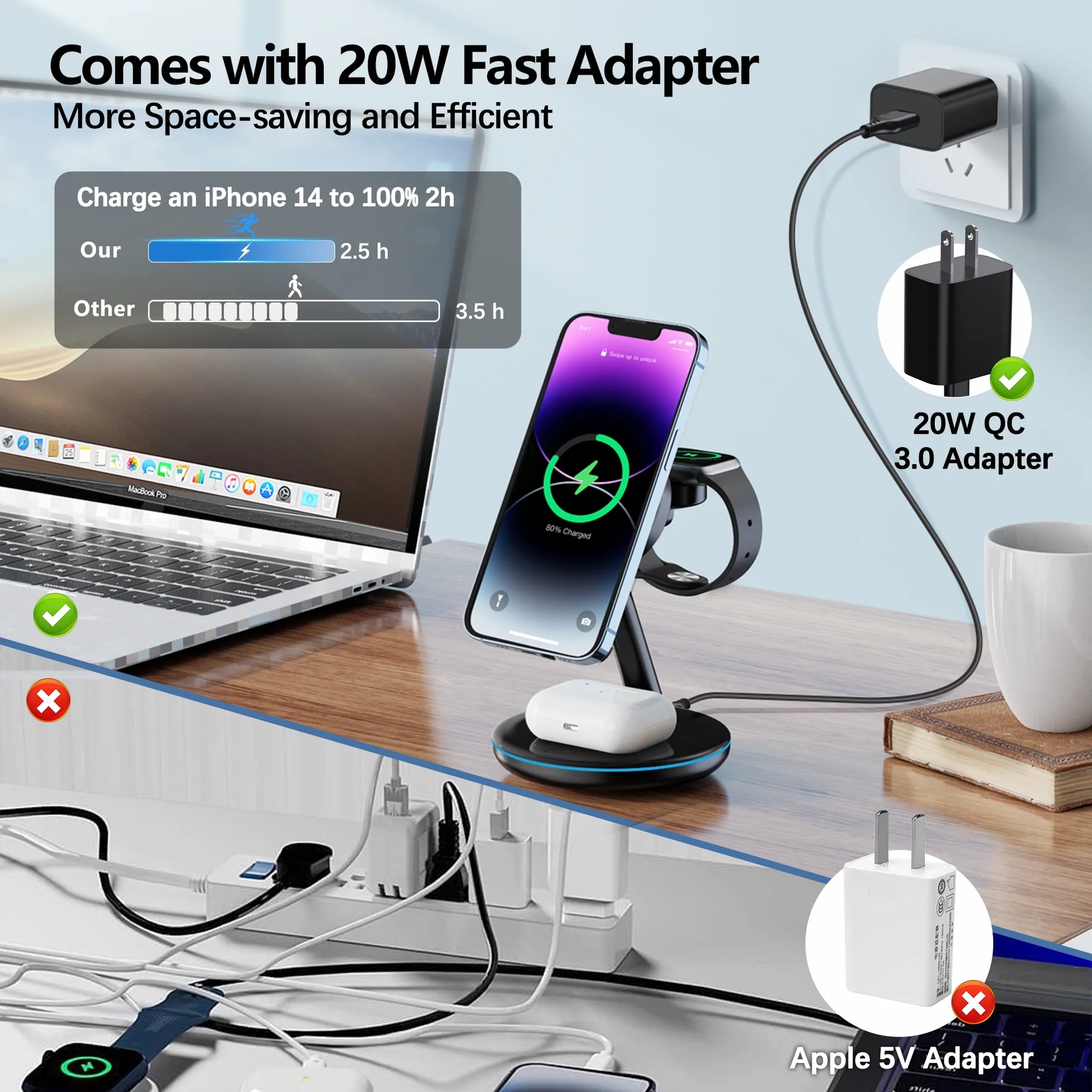 18W Magsafe Wireless Charger Docking Station for Apple Products